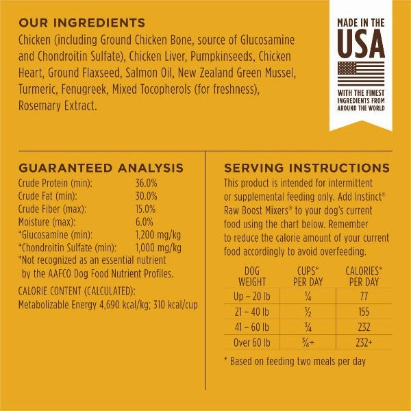 Instinct Raw Boost Mixers Mobility Support Dog Food Topper, 5.5oz