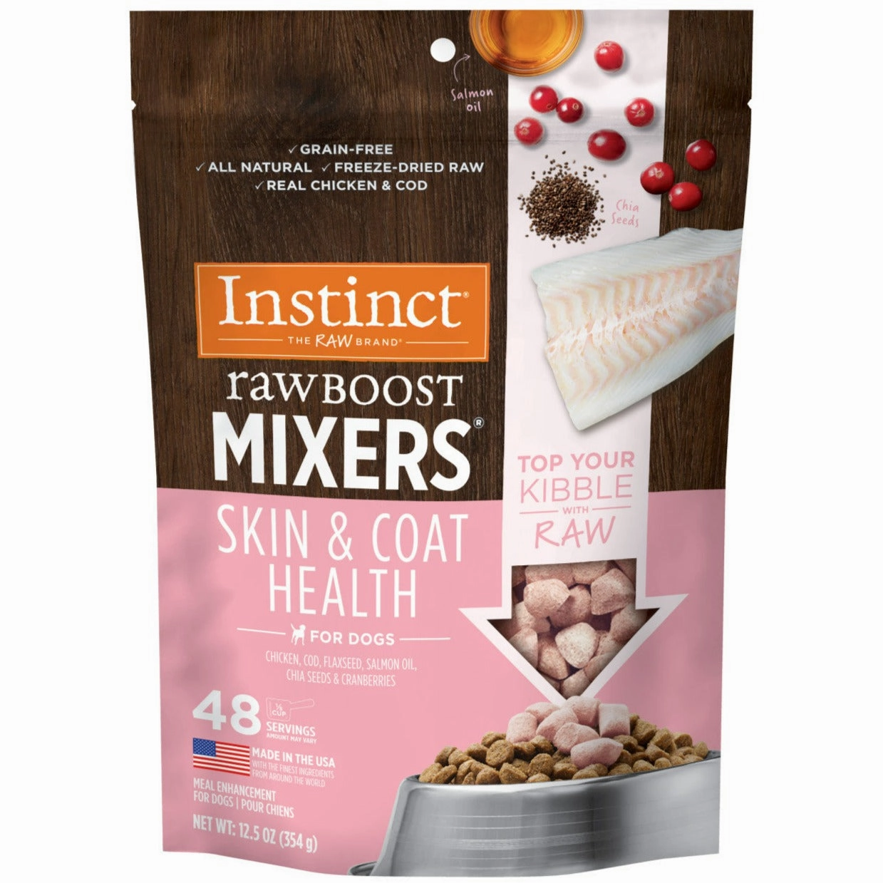 Instinct Raw Boost Mixers Skin & Coat Health Dog Food Topper