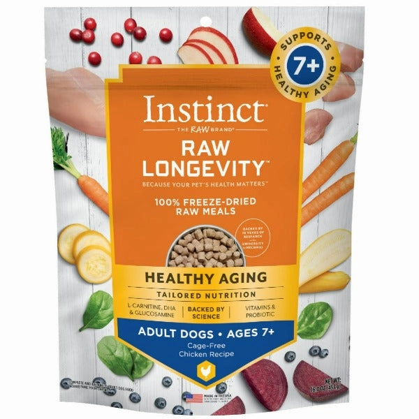 Instinct Raw Longevity Chicken Recipe 100% Freeze Dried Adult 7  Dog Food, 16oz