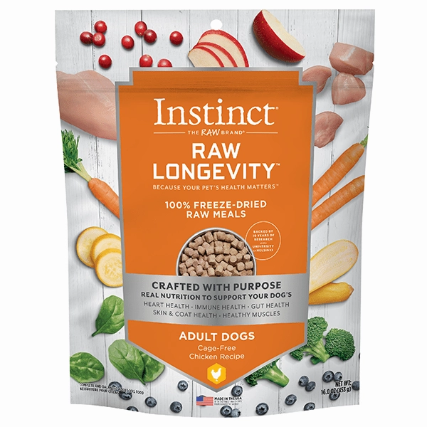 Instinct Raw Longevity Chicken Recipe 100% Freeze Dried Dog Food