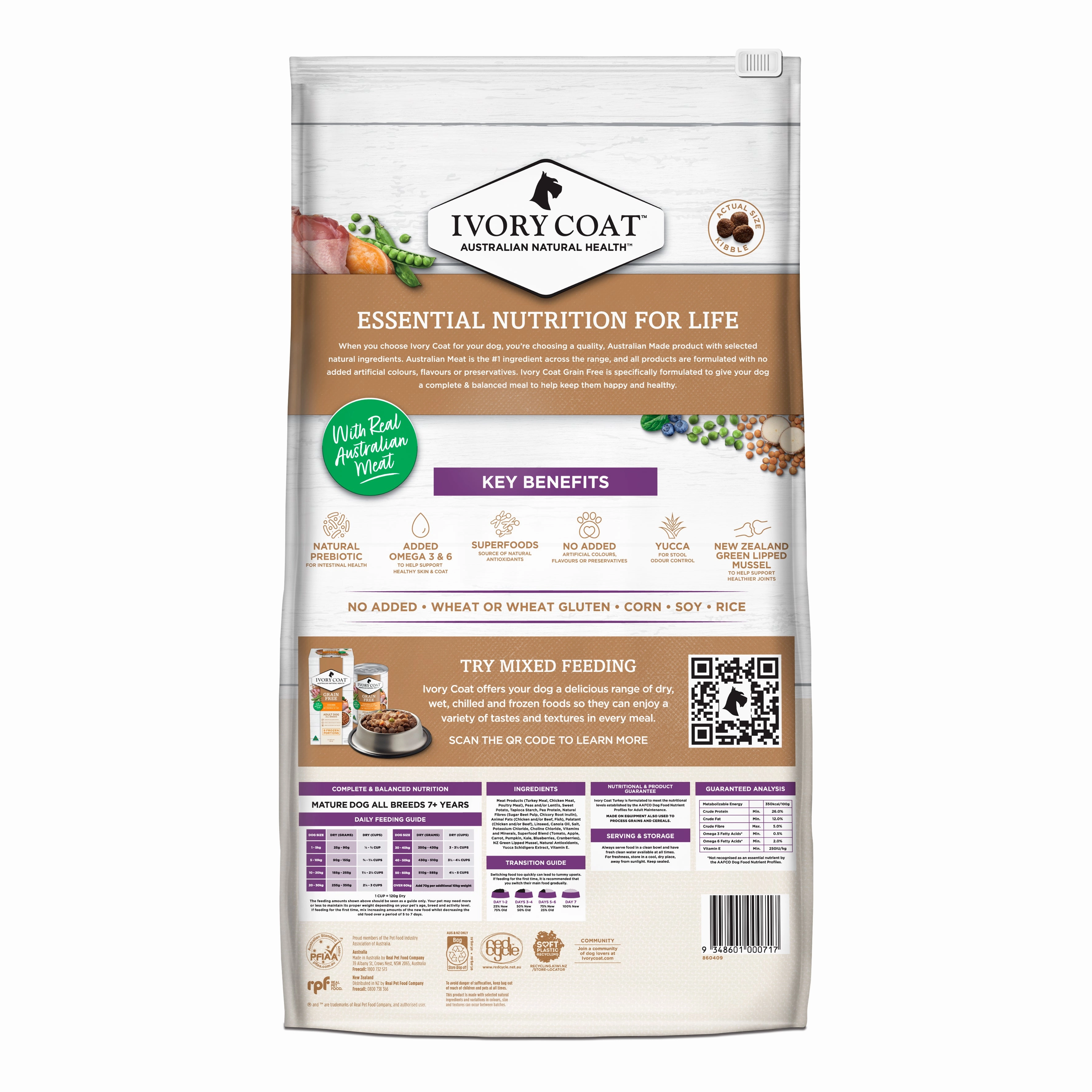 Ivory Coat - Grain Free Senior Dry Dog Food Turkey (13kg)