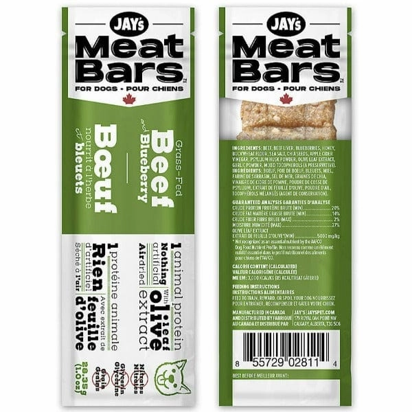 Jay's Meat Bars For Dogs; Beef & Blueberry