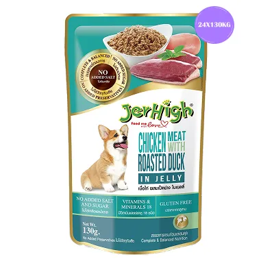 JerHigh Chicken with Roasted Duck in Jelly Wet Dog Food