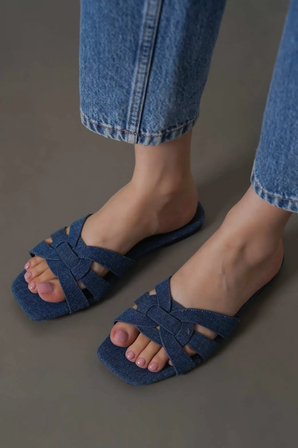 JODY DENIM SLIDES