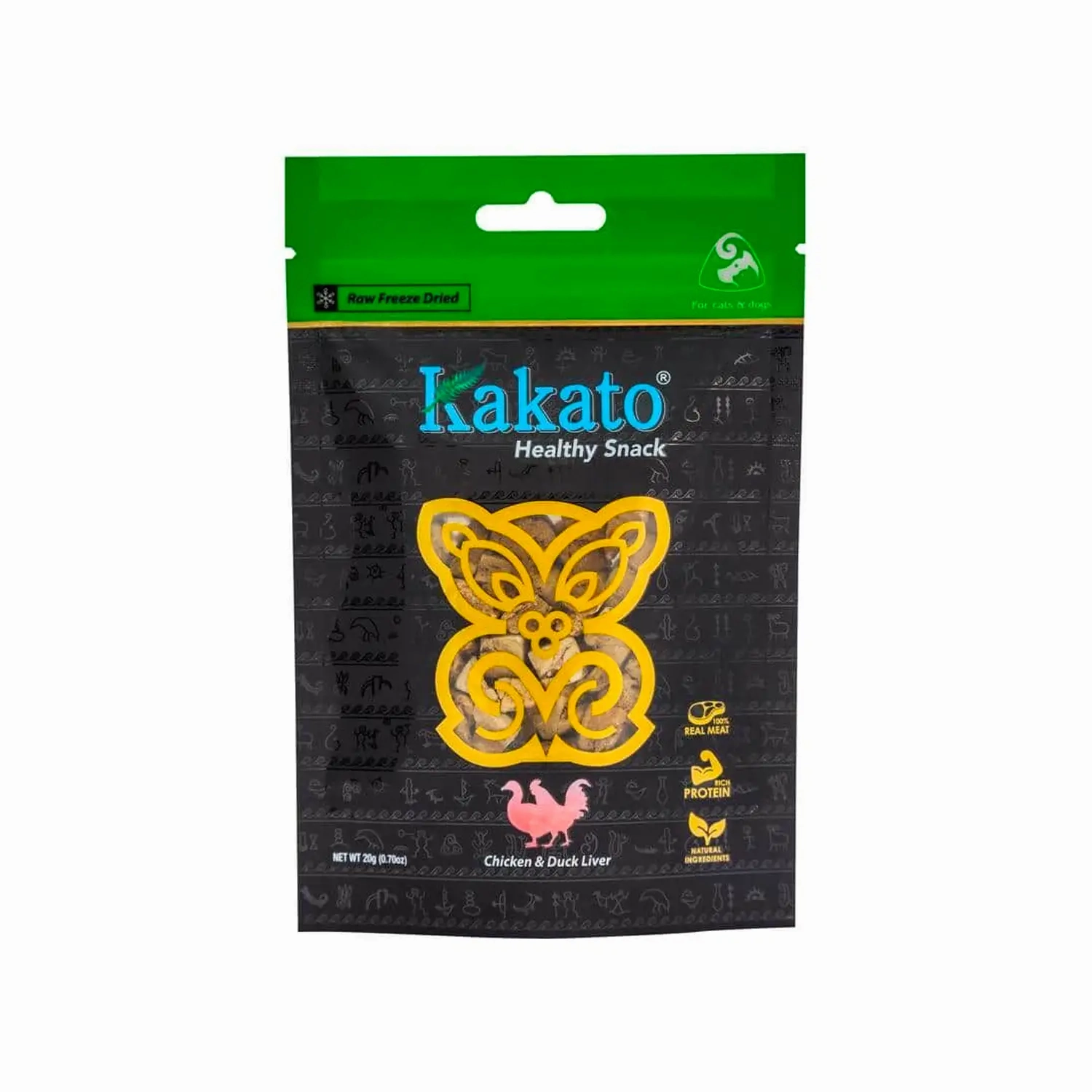 Kakato - Freeze Dried Treats for Dogs & Cats - Chicken Liver & Duck Liver Dice 20g