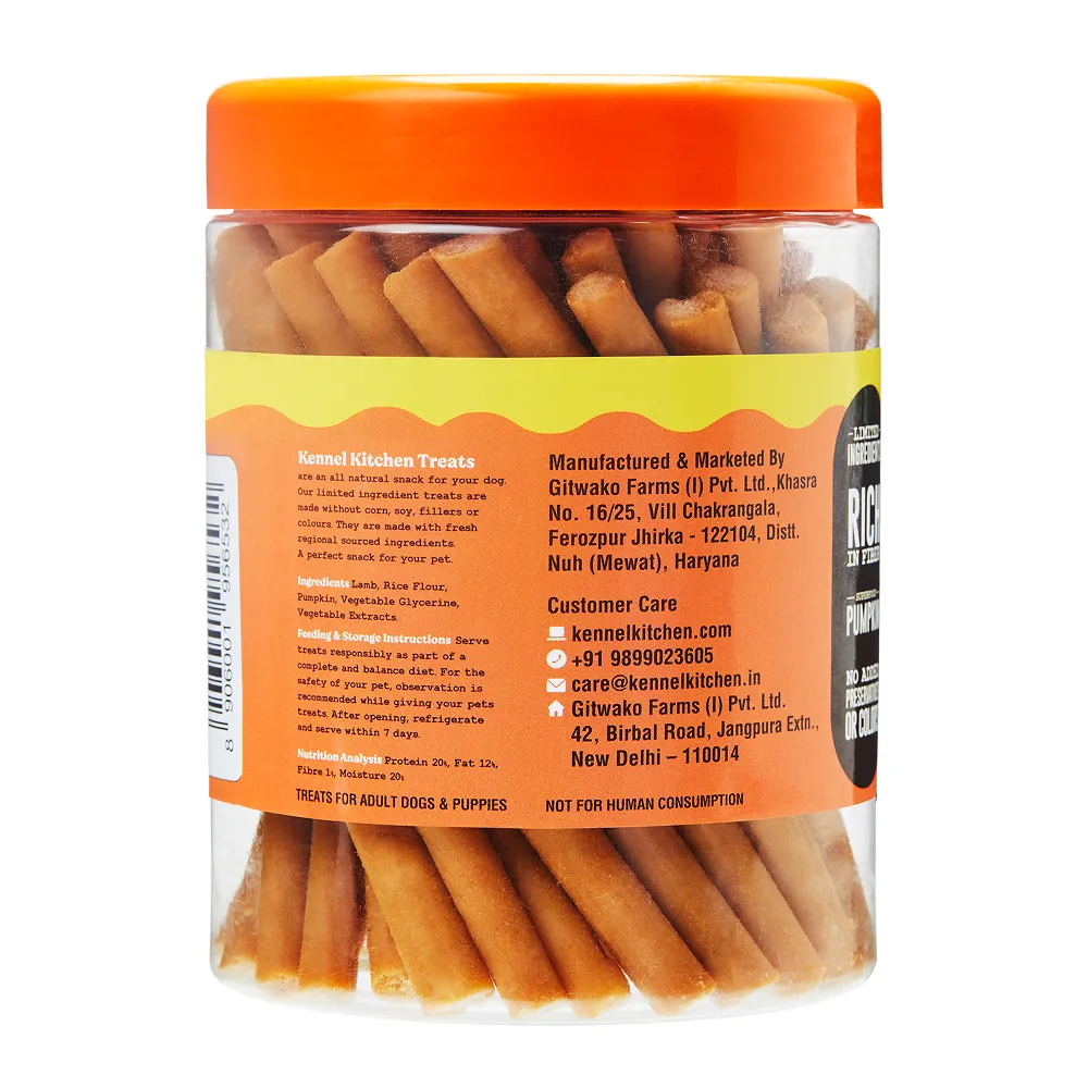 Kennel Kitchen Lamb Sticks with Pumpkin Stick Dog Treats