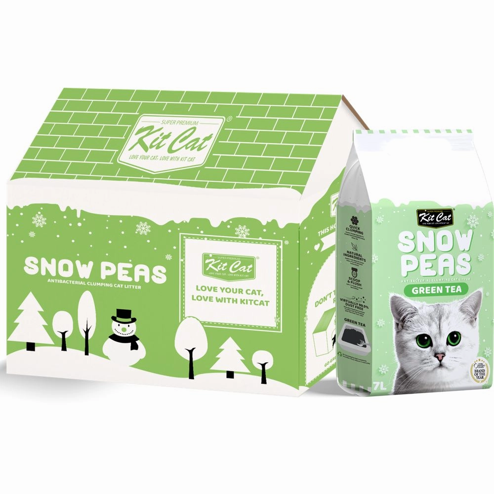 Kit Cat Snow Peas Green Tea Antibacterial Clumping Cat Litter 7L
