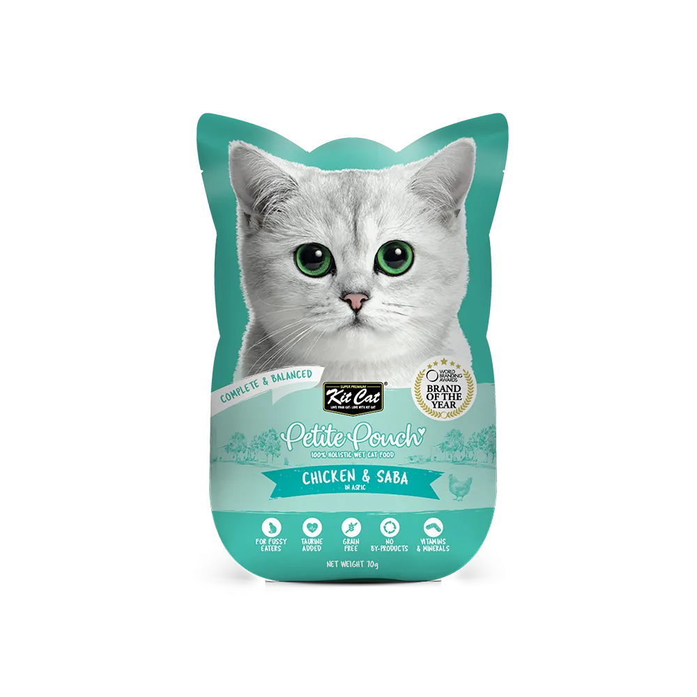 KitCat Cat Petite Pouch Complete & Balanced - Chicken & Saba in Aspic 70g