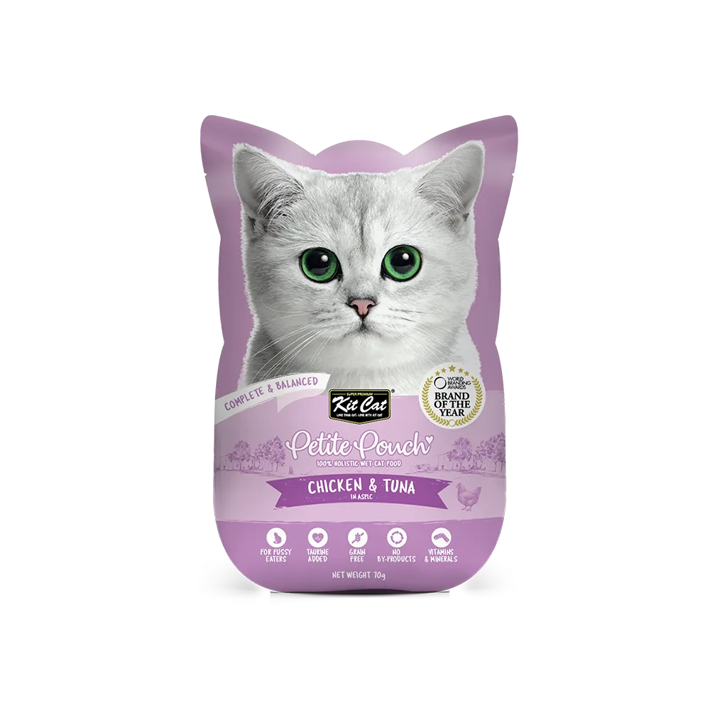 KitCat Cat Petite Pouch Complete & Balanced - Chicken & Tuna in Aspic 70g