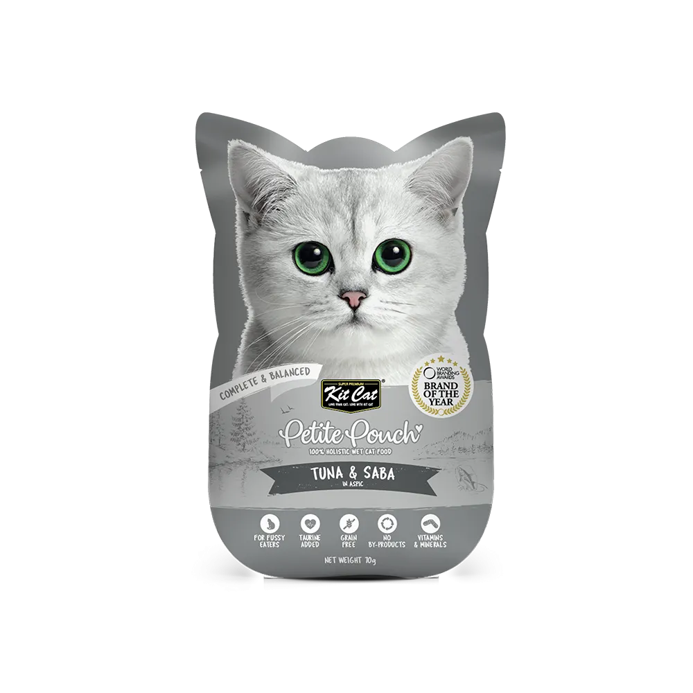 KitCat Cat Petite Pouch Complete & Balanced - Tuna & Saba in Aspic 70g