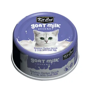 KitCat Goat Milk Gourmet Boneless Chicken Shreds & Crab 70g