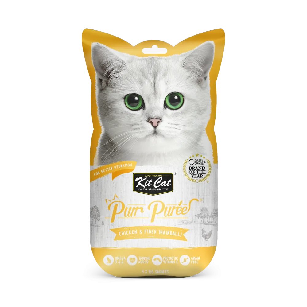 KitCat Purr Puree Chicken & Fiber 60g (4 x 15g)