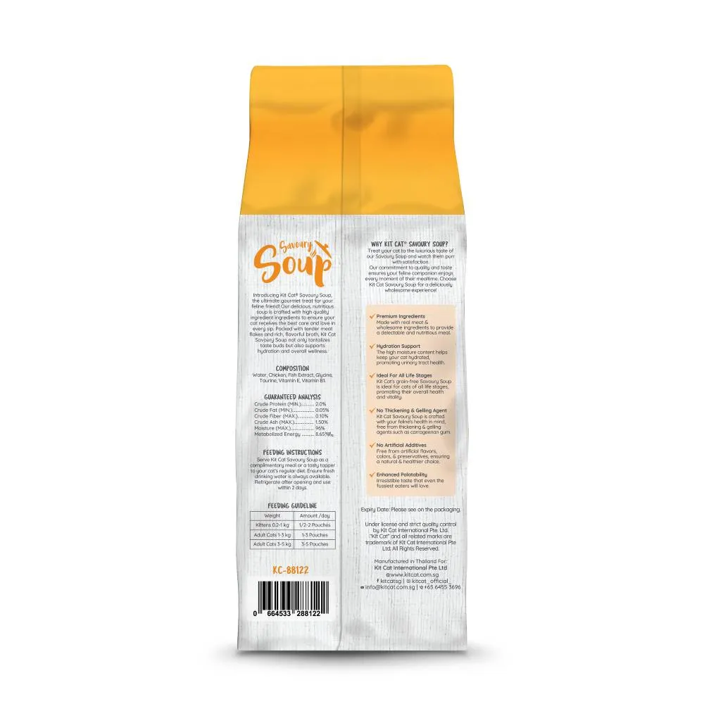 KitCat Savoury Soup Wet Food Pouches Chicken (6 x 50g)