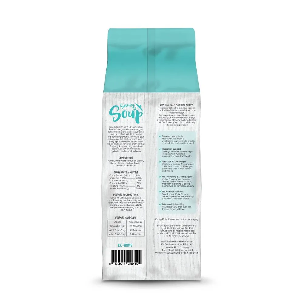 KitCat Savoury Soup Wet Food Pouches Seafood (6 x 50g)