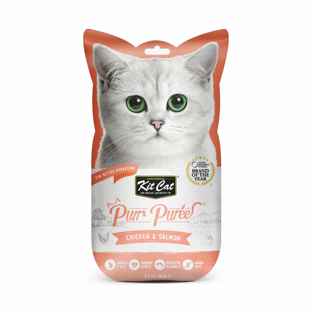 KitCat Purr Puree Chicken & Salmon 60g (4 x 15g)