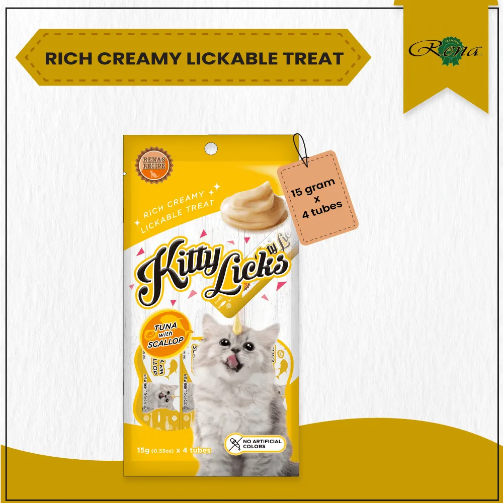 Kitty Licks Tuna Seafood and Tuna Scallop Cat Treats Combo