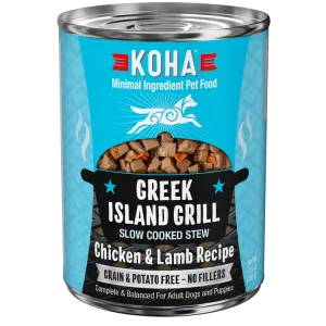 KOHA Grain & Potato Free Greek Island Grill Slow Cooked Stew with Chicken & Lamb Canned Dog Food