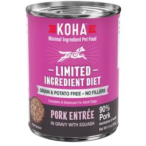 KOHA Grain & Potato Free Limited Ingredient Diet Pork Entree in Gravy with Squash Canned Dog Food