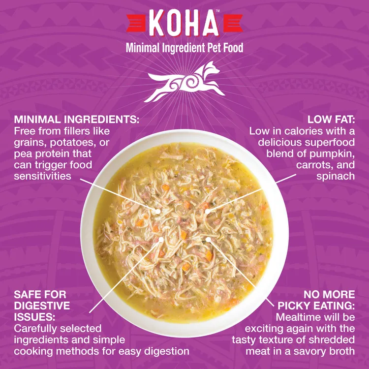 KOHA Pure Shreds Shredded Chicken Breast & Beef Entre Canned Dog Food