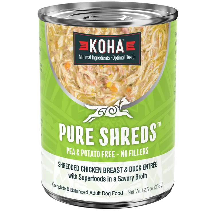 KOHA Pure Shreds Shredded Chicken Breast & Duck Entre Canned Dog Food
