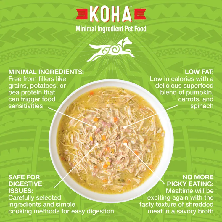 KOHA Pure Shreds Shredded Chicken Breast & Duck Entre Canned Dog Food