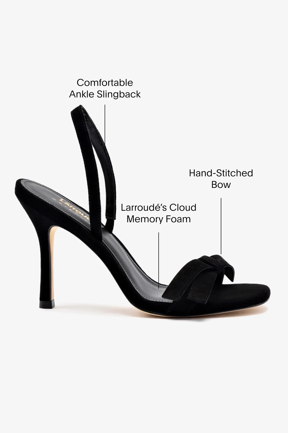 Larroudé x Markarian Sandal In Black Suede