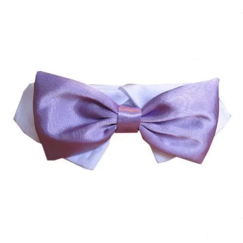 Lavender Satin Dog Bow Tie Collar L/XL