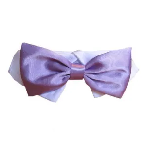 Lavender Satin Dog Bow Tie Collar L/XL