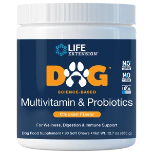 Life Extension Dog Multivitamin & Probiotics 90 Soft Chews