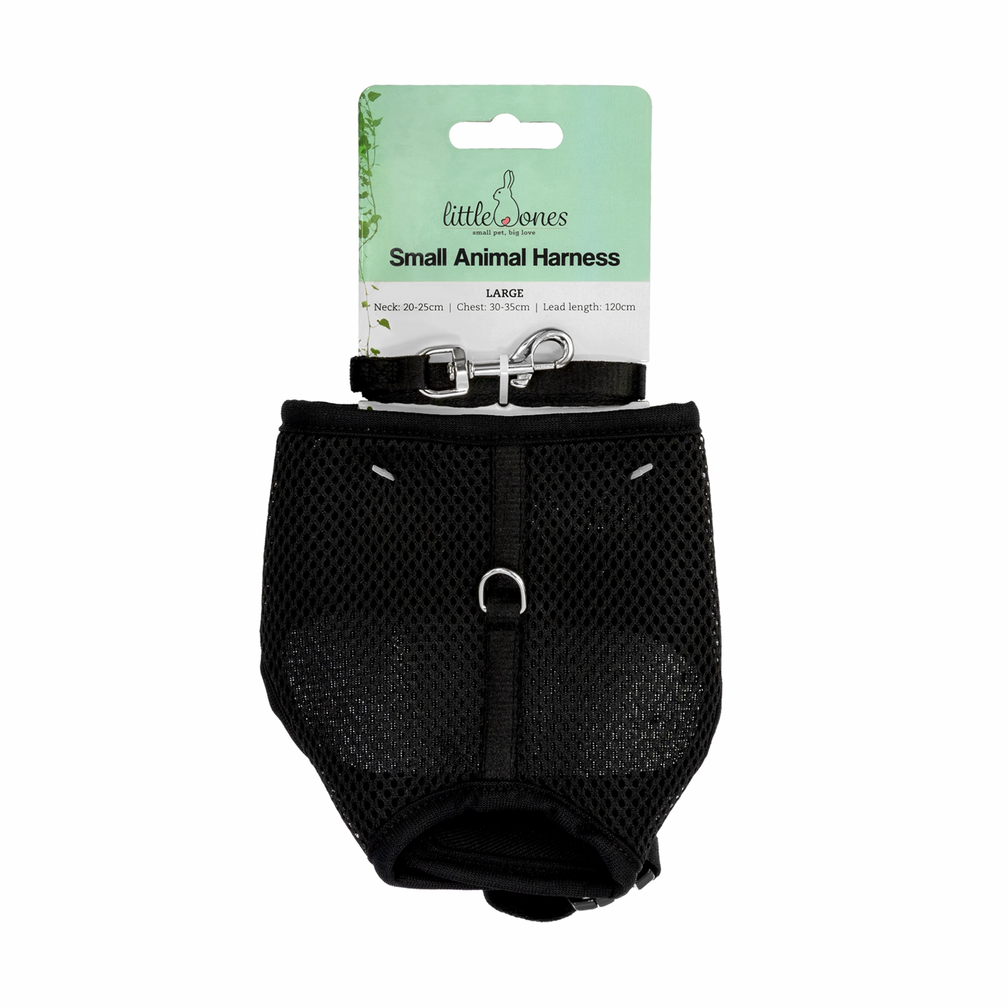 Little Ones - Small Animal & Lead Harness (Large) - Black