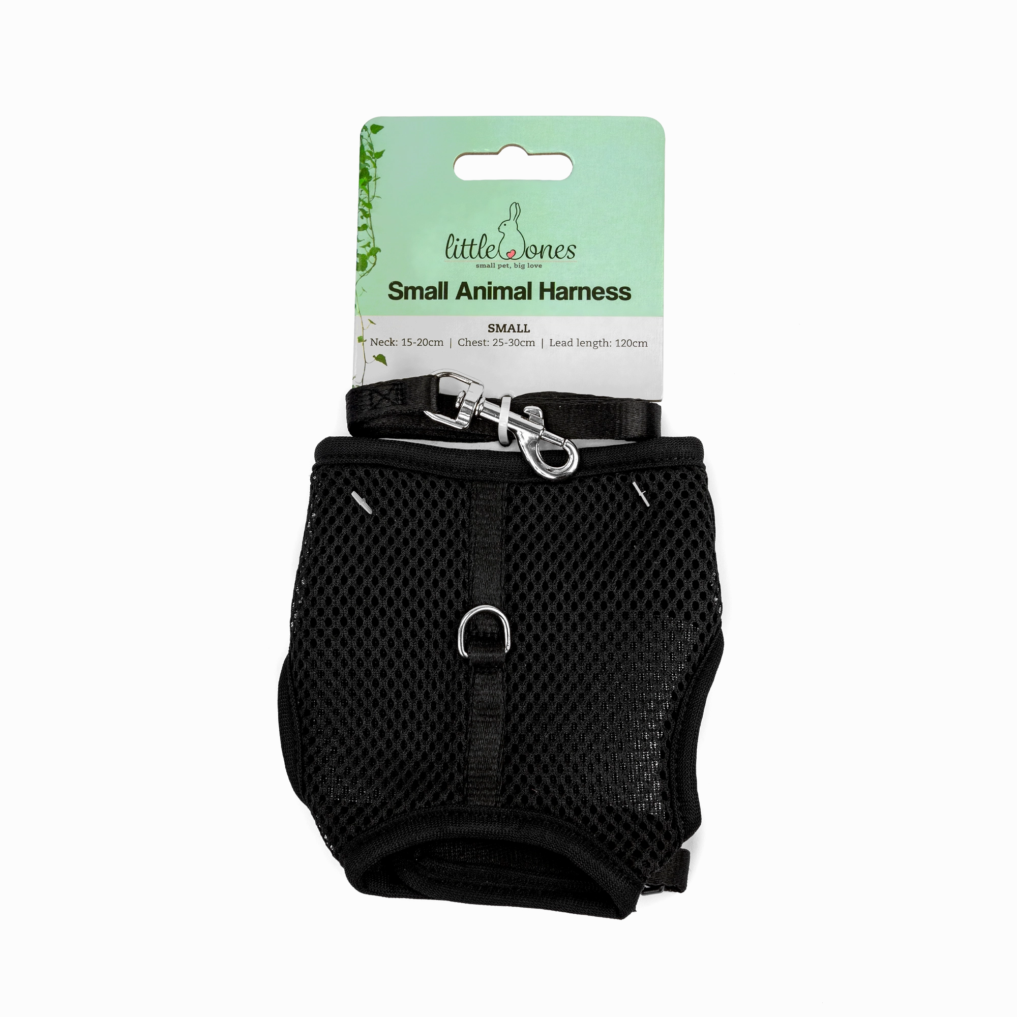 Little Ones - Small Animal Harness & Lead (Small) - Black