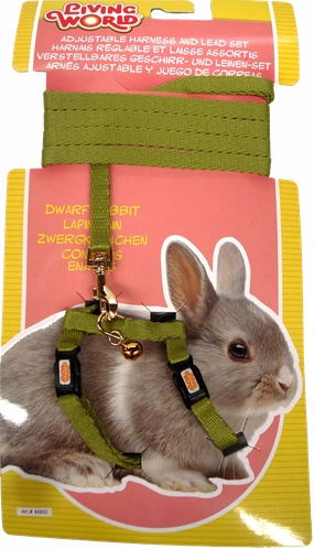 Living World - Dwarf Rabbit Harness & Lead Set (Green)