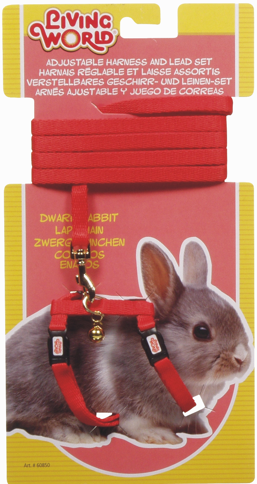 Living World - Dwarf Rabbit Harness & Lead Set (Red)