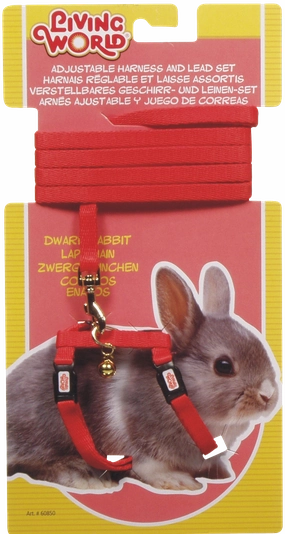 Living World - Dwarf Rabbit Harness & Lead Set (Red)