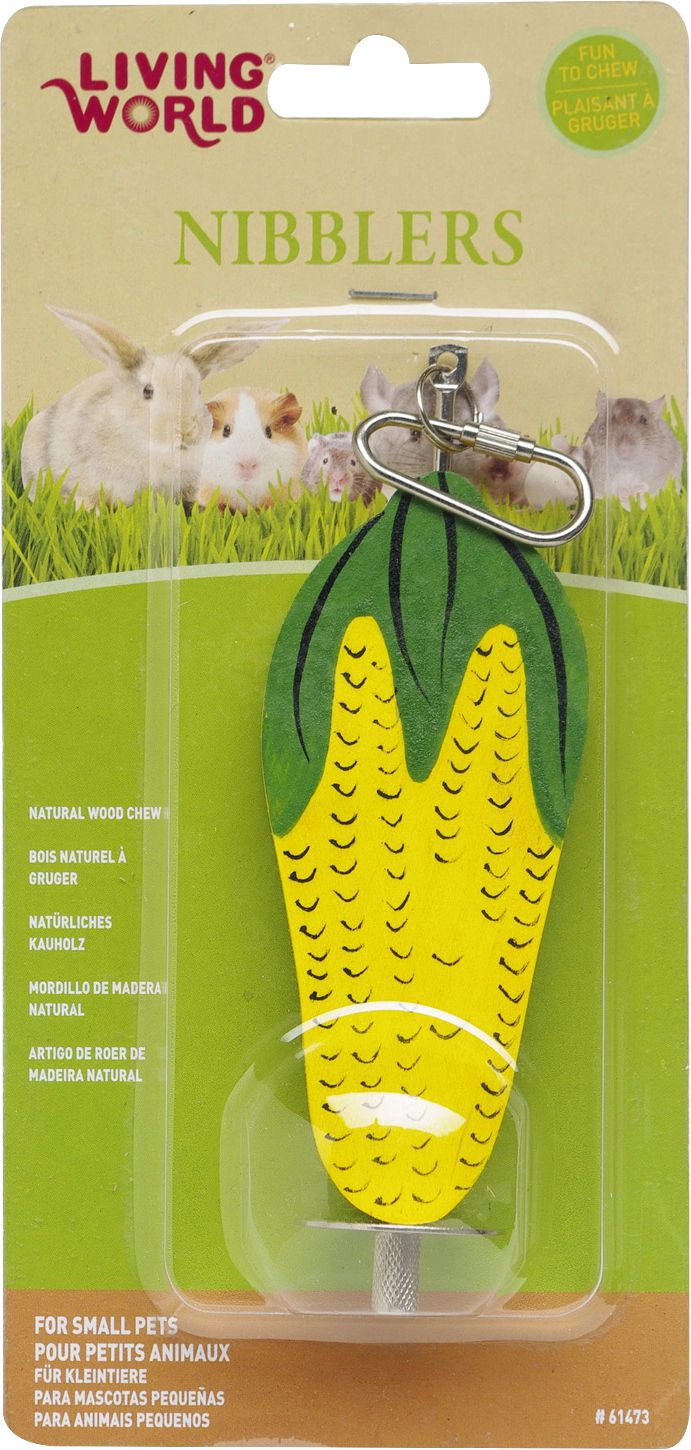 Living World - Large Corn Cob on Stick Wood Chew