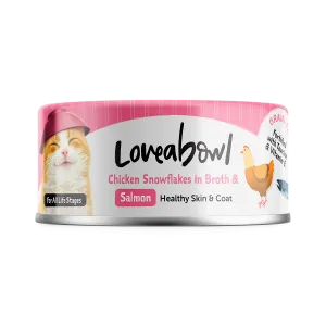 Loveabowl Cat Wet Food Chicken Snowflakes & Salmon in Broth 70g