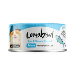 Loveabowl Cat Wet Food Tuna Ribbons & Salmon in Broth 70g