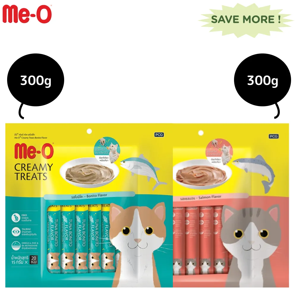 Me O Creamy Salmon and Creamy Bonito Cat Treat Combo