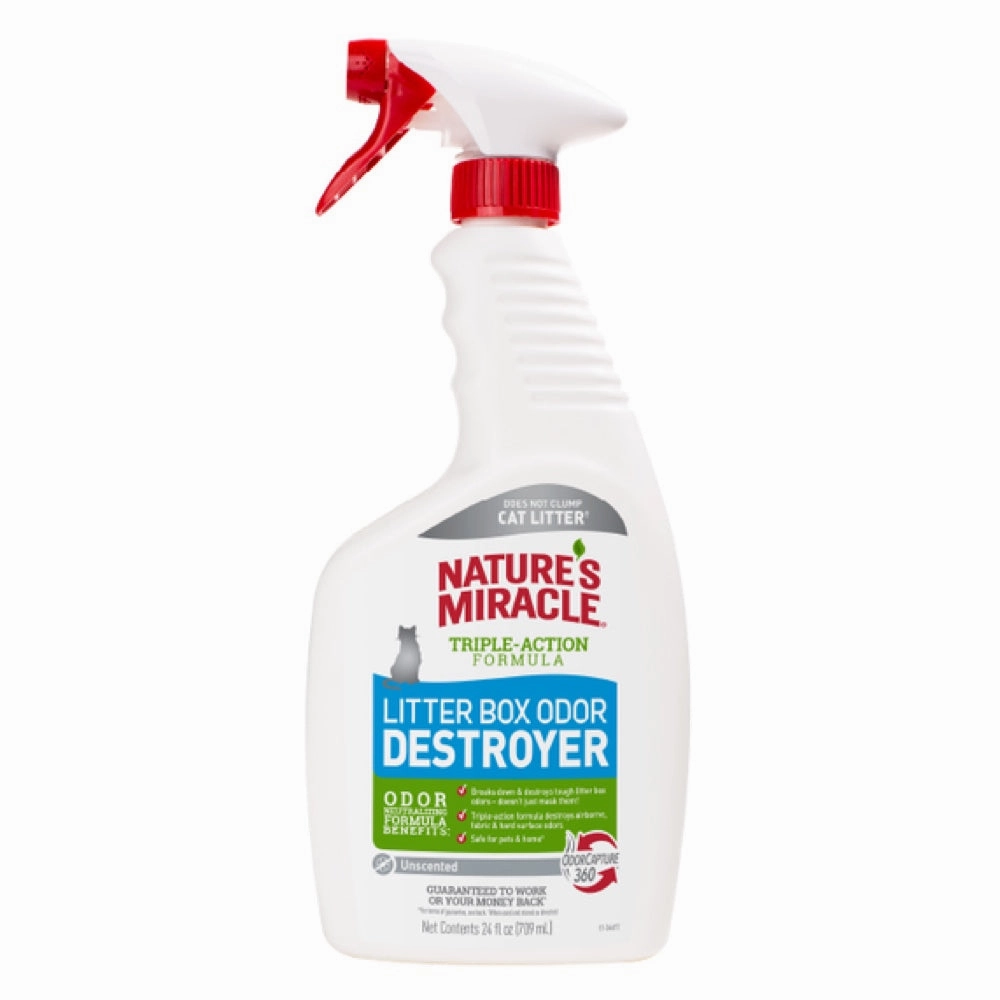 Natures Miracle Litter Box Odor Destroyer Unscented Spray 24oz