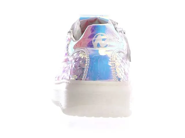 Naturino Girl's Porter Zip 07 White Sequins (Sizes 33-35) Naturino Kid's Shoes