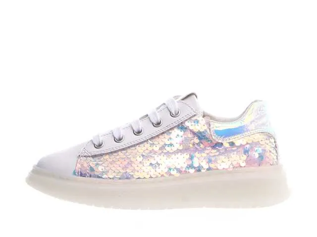 Naturino Girl's Porter Zip 07 White Sequins (Sizes 33-35) Naturino Kid's Shoes