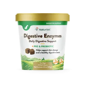 NaturVet Digestive Enzymes Plus Probiotic 70cts