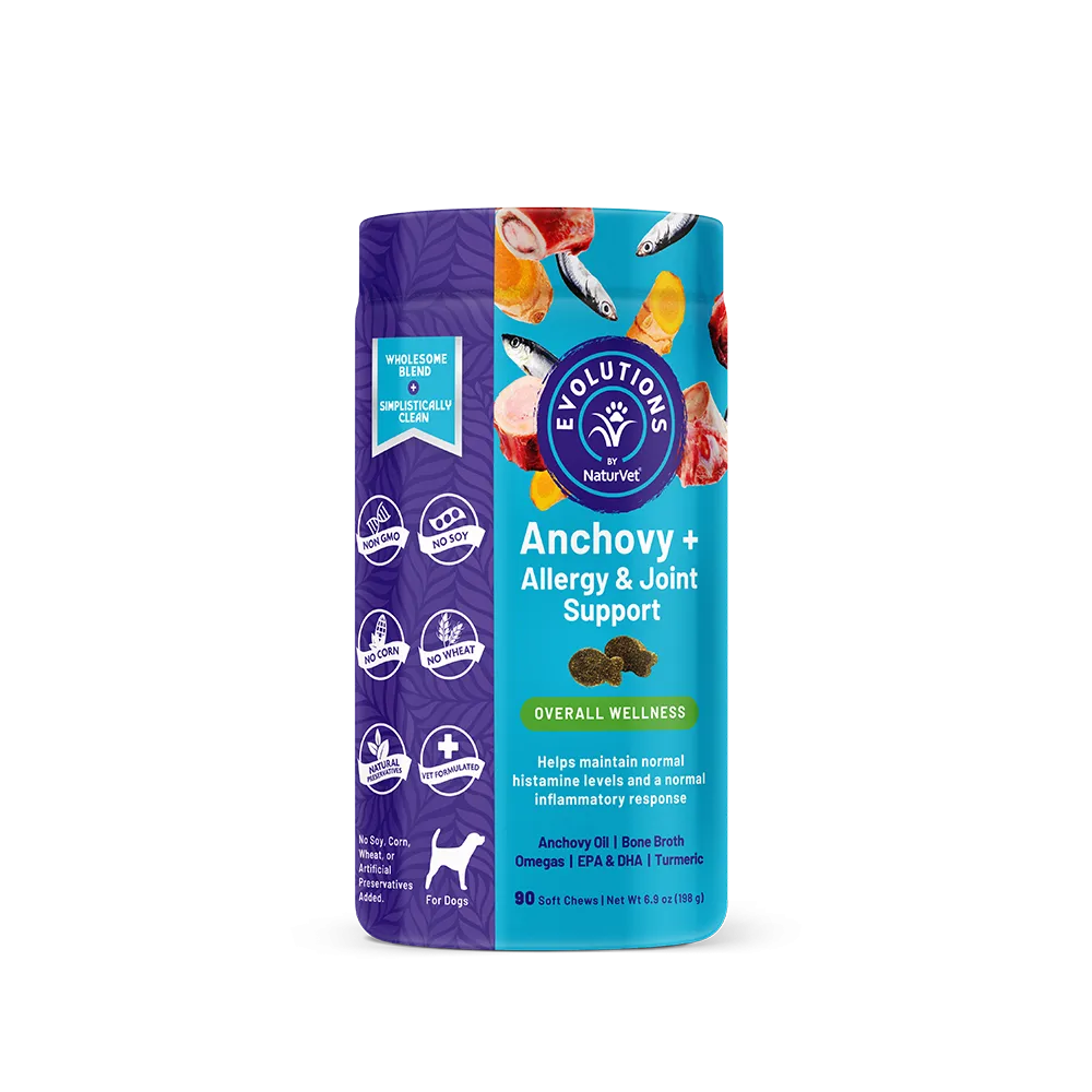 NaturVet Evolutions Anchovy   Allergy & Joint Support Soft Chews for Dogs 90cts