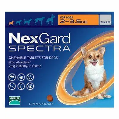 Nexgard Spectra Chewable Tablets for Dogs 2-3.5kg 3tablets (EXPIRY OCT 2025)