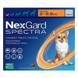 Nexgard Spectra Chewable Tablets for Dogs 2-3.5kg 3tablets (EXPIRY OCT 2025)