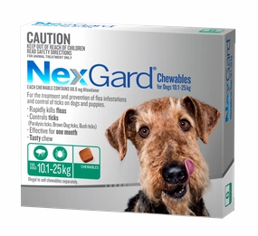 NexGard Chewables Dog - 10.1-25kg (6pk)