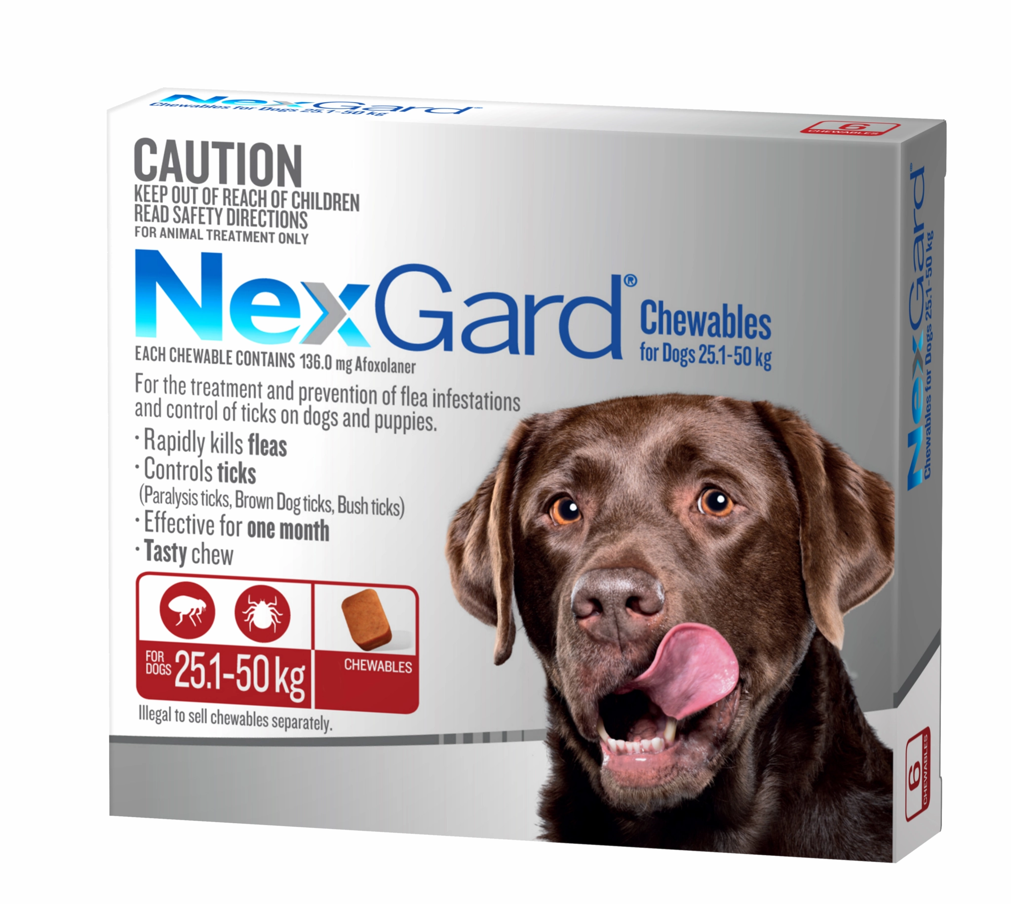 NexGard Chewables Dog - 25.1-50kg (6pk)