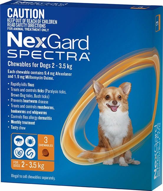 NexGard Spectra - Chewables for Dogs (2-3.5kg) (3pk)