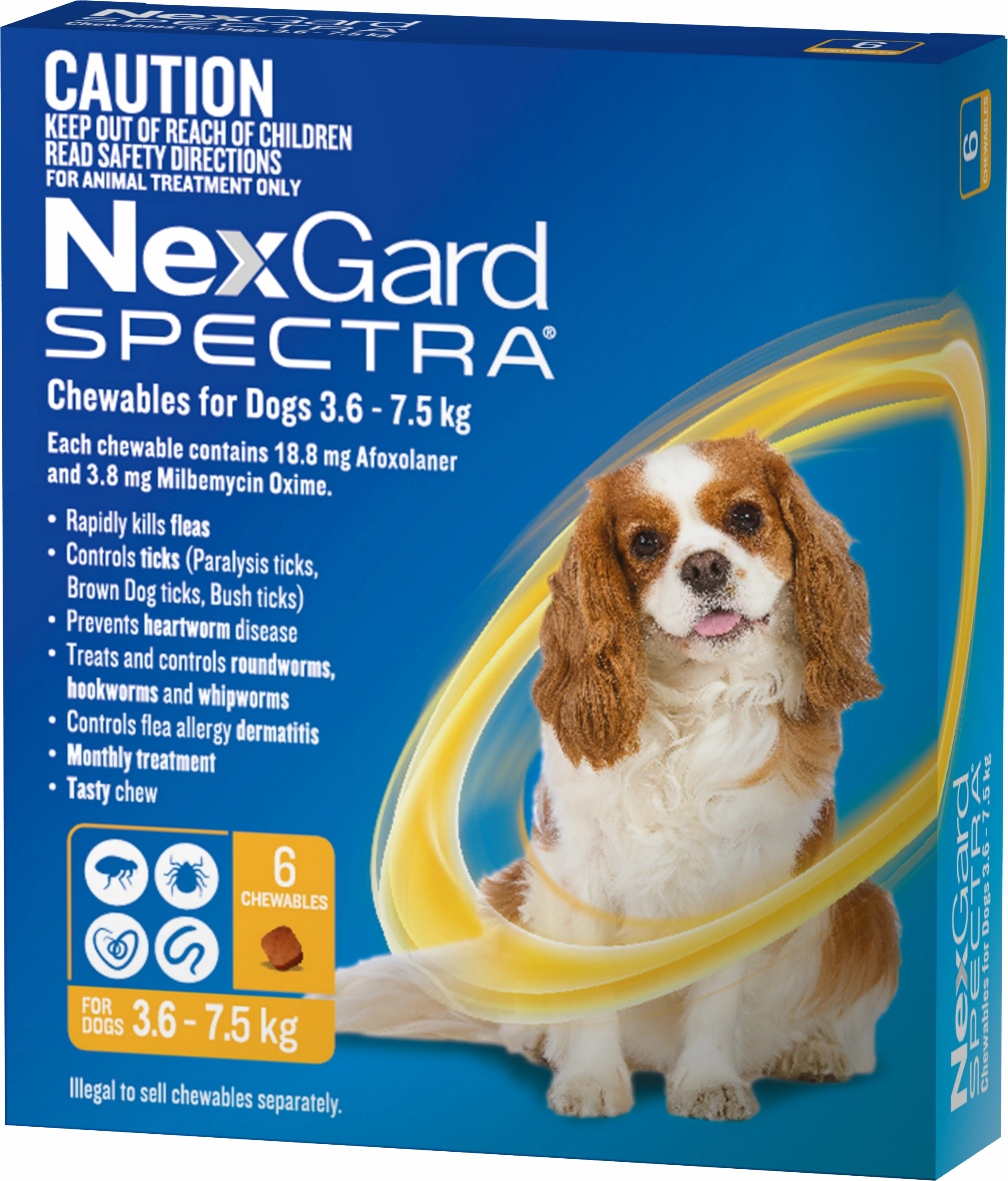 NexGard Spectra - Chewables for Dogs (3.6-7.5kg) (6pk)