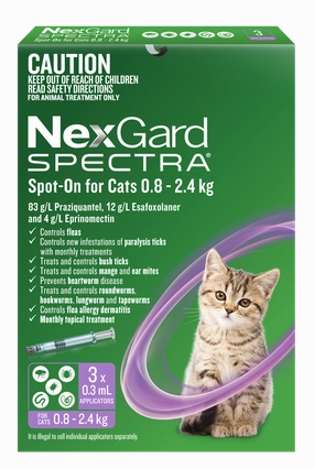 NexGard Spectra - Spot-on for Cats (0.8-2.4kg) (3pk)